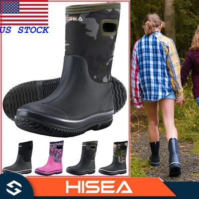 HISEA Kid Rain Boots w/ Handles Waterproof Rubber Boots Toddler Outdoor Mud Boot - Image 1 of 4