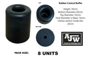 8 Gummipufferkegel konisch 76 x 65 LKW Anhänger Pferdebox LKW Stoßstange Boot Anschlag - Bild 1 von 5