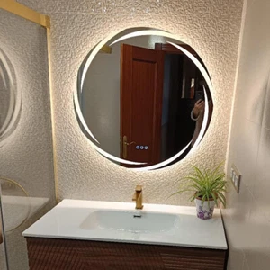  Anti-fog Round LED Bathroom illuminated Mirror Backlit Light Vanity Smart Touch - Picture 1 of 22