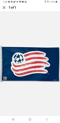 NEW ENGLAND REVOLUTION Huge 3'x5' Official MLS Soccer Team Logo GIANT FLAG - Image 1 of 4