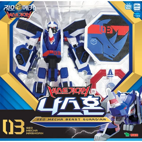 YOUNG TOYS GEO MECHA BEAST GUARDIAN 03 NASHORN BLUE RHINO TRANSFORMER ROBOT Cover