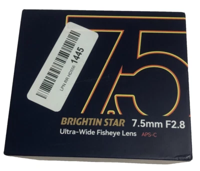 Brightin Star Fisheye Camera Lens 190* 7.5mm f/2.8 APS-C Lens E, M, FX, Z, M4/3 - Image 1 of 4
