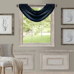 Elrene All Seasons Room-Darkening Waterfall Window Valance Accessory for Bedr... - Picture 1 of 7