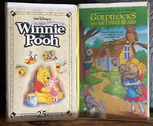 2 Kids VHS - The Many Adventures Of Winnie The Pooh & Goldilocks And The 3 Bears - Picture 1 of 4