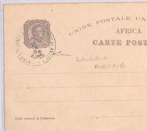 Portugal Colonies ANGOLA Stationery Card *LANDANA ENCLAVE* Blue 1898 CDS YG156 - Picture 1 of 8