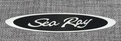 For Sea Ray Black Chrome 13" Oval Emblem Searay Hull Side 13x 2-3/4 New -1Pc - Image 1 of 4