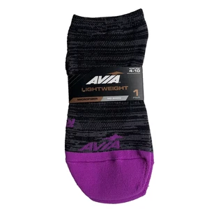 Nuevos calcetines ligeros para mujer Avia púrpura/negro no show talla 4-10 - Imagen 1 de 2