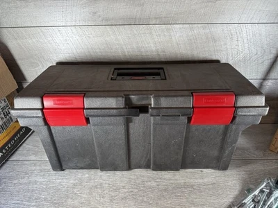 Vintage Rubbermaid Heavy Duty 26” Tool Box #7717 w/ Tray Gray USA - Image 1 of 4