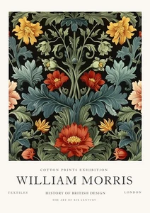 William Morris Floral Botanical Cotton Prints Exhibition Wall Art Poster Print - Picture 1 of 6