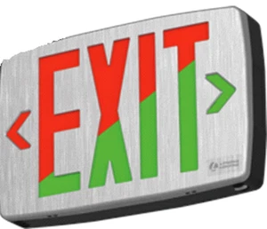New Contractor Exit Sign LQM 120-277 Volt Integrated LED Red or Green Fast Ship - Picture 1 of 5