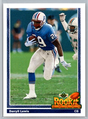 Darryll Lewis 1991 Upper Deck FOOTBALL #617 Houston Oilers RC - Image 1 of 2