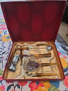 Sehr seltene Sheffield England, Vintage Mid Century Bakelit Bar Utensilien 7-teiliges Set - Bild 1 von 7