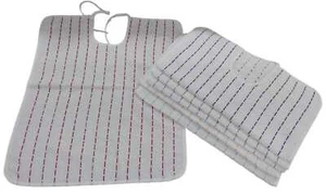 6 BAVETTE BAVAGLIONI BAVERO RIGATO PER ADULTI IN SPUGNA CM. 50 X 60 - Foto 1 di 2