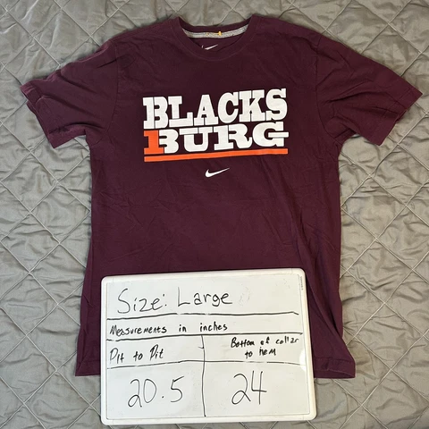 Nike Virginia Tech Shirt Mens Large Red Blacksburg Mike Vick NCAA Football ACC Cover