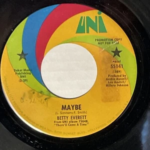 Betty Everett Maybe / 1900 Yesterday (Promo Vinyl 45, Uni) Excellent 1969 - Foto 1 di 4