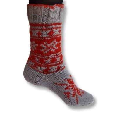 Calcetines de punto, calcetines cálidos, calcetines de lana, idea de regalo, calcetines grises, calcetines de invierno Foto 1 de 4