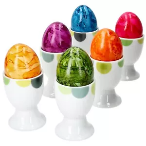 6x Rondo Eierbecher Kreise Eierhalter Eierständer Porzellan Easter Egg Ostern - Bild 1 von 6