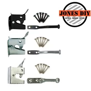 PESTILLO DE PUERTA AUTOMÁTICA NEGRO ZINC GALVANIZADO AUTOMÁTICO CAPTURA DE GOLPES PUERTA DE JARDÍN BLOQUEABLE - Imagen 1 de 14