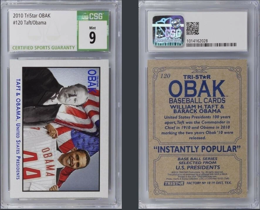 2010 TRISTAR Obak #120 William H. Taft/Barack Obama CSG 9 MINT - Image 1 of 1