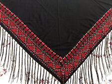 Unique Egyptian Red Embroidered Tatreez Huge Scarf Handmade of Siwa Egypt!! WOW