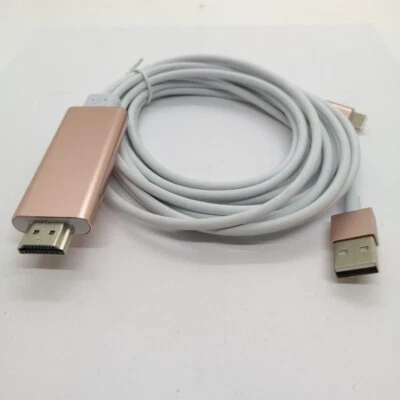 1080P HDMI Mirroring Cable Phone To TV HDTV AV Adapter For iPhone 12 11 X 8 7 6s - Image 1 of 4