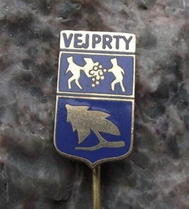 Antique Vejprty Pine Tree Coat of Arms Czech City Heraldic Crest Pin Badge - Picture 1 of 2