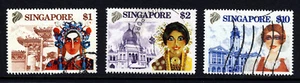 SINGAPORE 1990 Dancers Issue High Values to $10 SG 633, SG 634 & SG 636 VFU - Picture 1 of 2