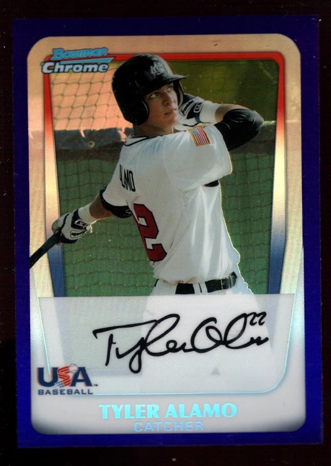TYLER ALAMO USA BASEBALL PURPLE REFRACTOR ROOKIE CARD RC SP 2011 BOWMAN CHROME - Image 1 of 1