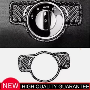For Benz E-Class 2009-2015 Real Carbon Fiber Headlight Control Button Cover Trim - Bild 1 von 8
