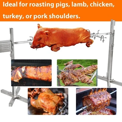 220LBS Charcoal Grill Roast Rotisserie Grill Roaster Outdoor Backyard 45W Motor - Image 1 of 4