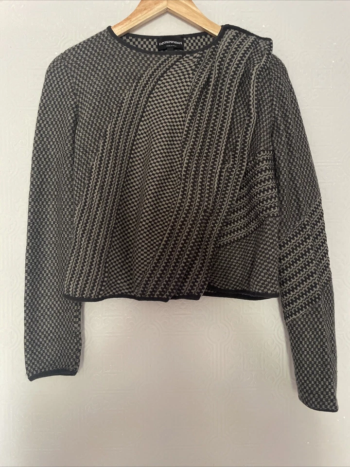 Cárdigan Emporio Armani Viscosa Mezcla Cachemira Negro Gris Talla 38 Foto 1 de 4