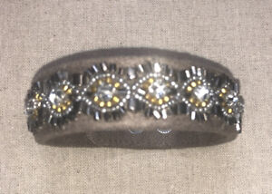 stella and dot “faye” Suede Embrodiered bracelet NIB
