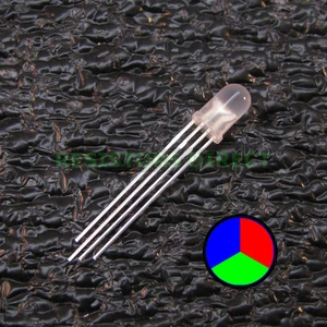 10pcs RGB LED Diffused Lens 5mm Common Cathode 4-Pin Red Green Blue USA 10x V28 - Picture 1 of 1