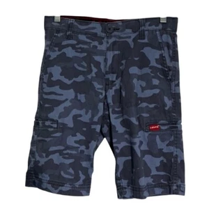Levi's Denim Jean Shorts Boys Size 12 Camo Urban Shorts Blue/Purple 26 waist - Picture 1 of 5