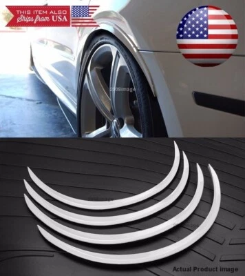 2 Pairs Flexible 1" Arch Extension Wide Body Fender White Lip For Honda Acura - Image 1 of 2