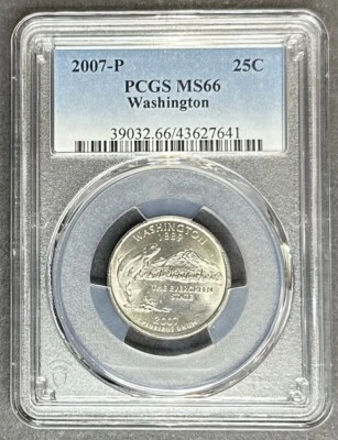 2007-P Washington Quarter PCGS MS-66, Buy 3 Items, Get $5 Off!! - Image 1 of 2