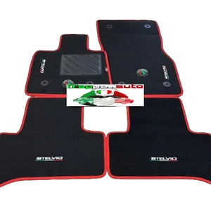 Tappetini Auto in moquette personlizzati bordino rosso per Alfa Romeo Stelvio - Foto 1 di 1