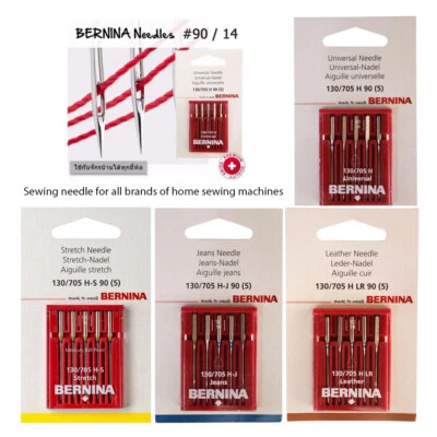 Agujas de coser Bernina genuinas para jeans, lona, cuero, universales 130/705 H  Foto 1 de 4