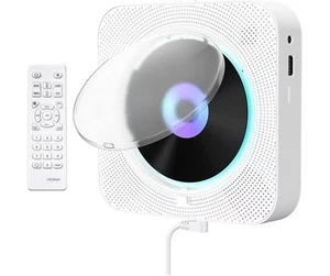 Portable CD Player Bluetooth Wall Mountable Music Remote Control CD MP3 AUX USB - Picture 1 of 15