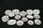servizio piatti 8x antico 1860 F Primavesi Cardiff Swansea Transferware 48 pezzi