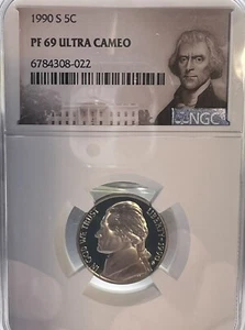 1990-S PF69 Jefferson Nickel NGC Special Lbl *0812 - Picture 1 of 4