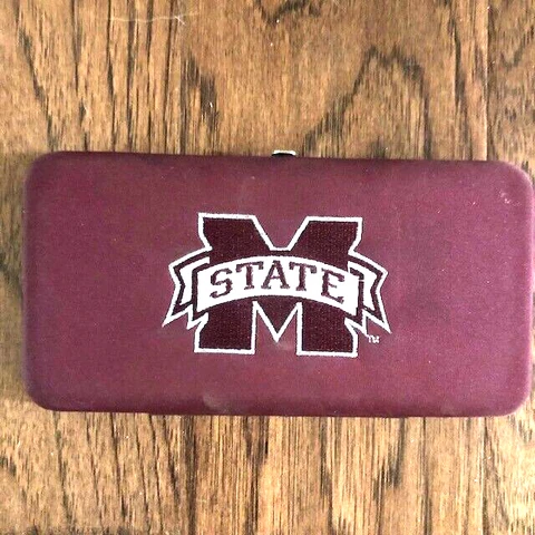 Mississippi State Bulldogs Women Hard Case Wallet Maroon/White 7.5" x 4" Cover