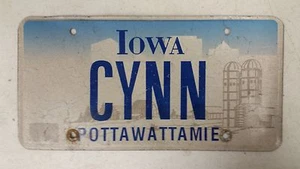 EXPIRED IOWA Pottawattamie County License Plate CYNN - Picture 1 of 1