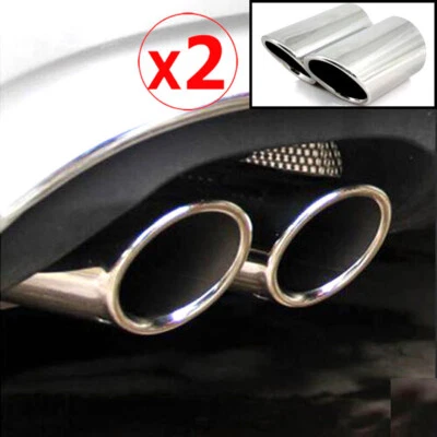 2 piezas embellecedores de escape de acero inoxidable para Audi A4 B8 A5 8T Q5 8R embellecedores de escape😀 - Imagen 1 de 4