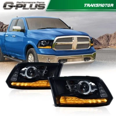 Smoke Projector Headlights w/ LED DRL Fit For 2013-2018 Dodge Ram 1500 2500 3500 - Image 1 of 4