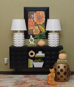 💡2 LÁMPARAS DE TRABAJO BLANCAS luz MUEBLES MUÑECA diorama INICIO escala 1/6 para BARBIE - Imagen 1 de 4