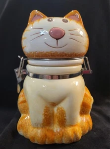 Boston Warehouse Orange Tabby Klappkanister Katze Leckerli Glas BW Trading Co - Bild 1 von 12