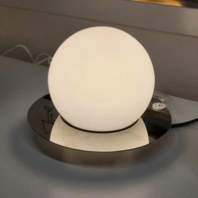 Ikea SIMRISHAMN Table Wall Lamp Chrome Plated Opal Glass 6" 404.378.01 New - Image 1 of 4