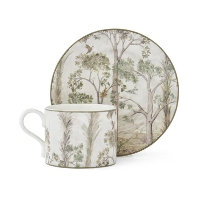 Spode Kit Kemp Tall Trees taza de té y platillo - 10 fl oz apto para lavavajillas y microondas Foto 1 de 4