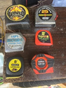 Tape Measure Measures Took Tools Lot Lots 25,16,12,10 & 8 - Picture 1 of 7